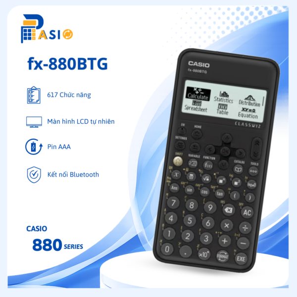 Máy Tính Casio FX-880BTG Black Premium Chính Hãng | Máy Tính Casio Cũ Đã Kiểm Tra | Bảo Hành Pasio