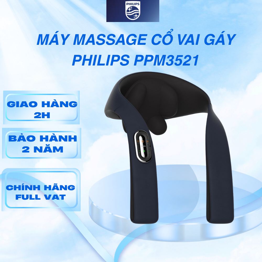 Máy Massage Cổ Vai Gáy PHILIPS 3521-sạc không dây tiện dụng, massage nhiều vị trí
