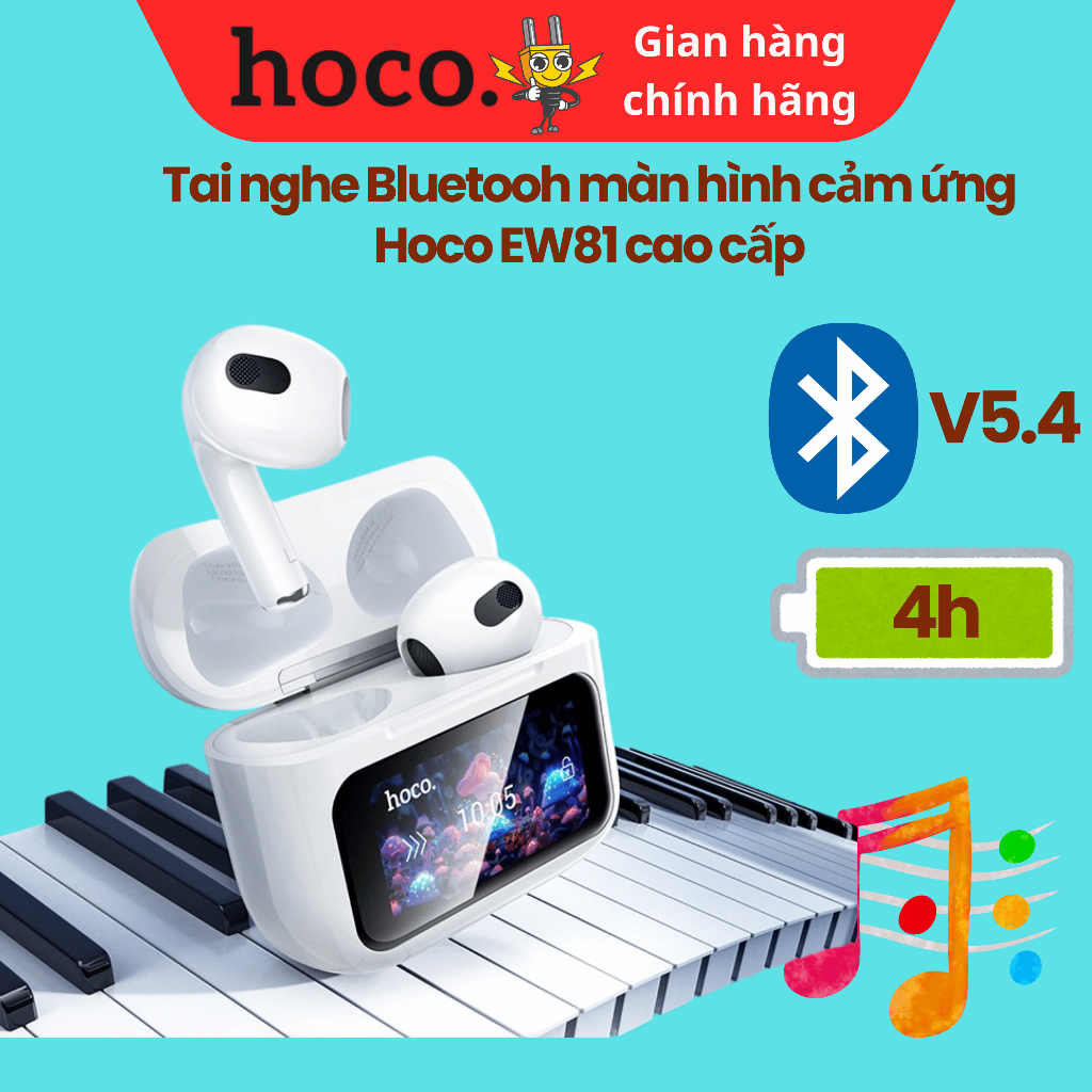 Tai nghe Bluetooth 5.4 màn hình cảm ứng Hoco EW81 Pin 4h