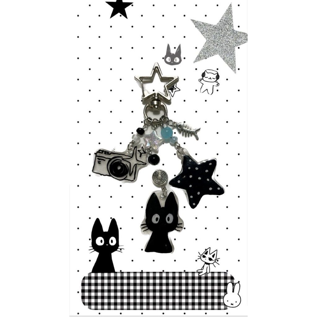 Móc khoá handmade mèo đen Jiji | Ghibli nhựa co nhiệt | Keychain | Quà tặng |