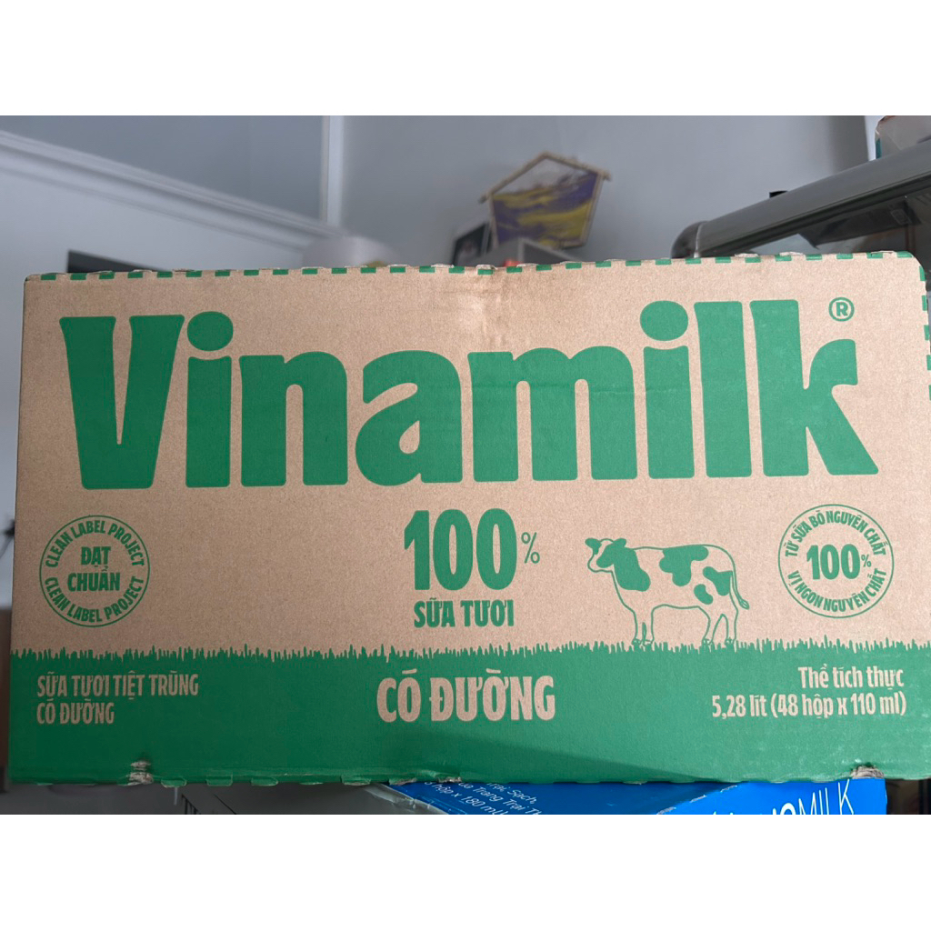 [Vinamilk] Thùng 48 hộp sữa tươi tiệt trùng Vinamilk có đường 110ml