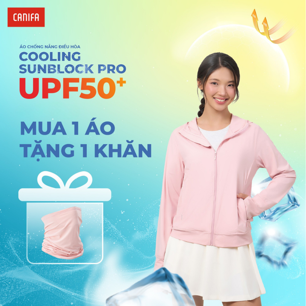 Áo chống nắng nữ anti 98% UV CANIFA dài tay có mũ dáng vừa vải mát lạnh 6OT26S002 | BigBuy360 - bigbuy360.vn