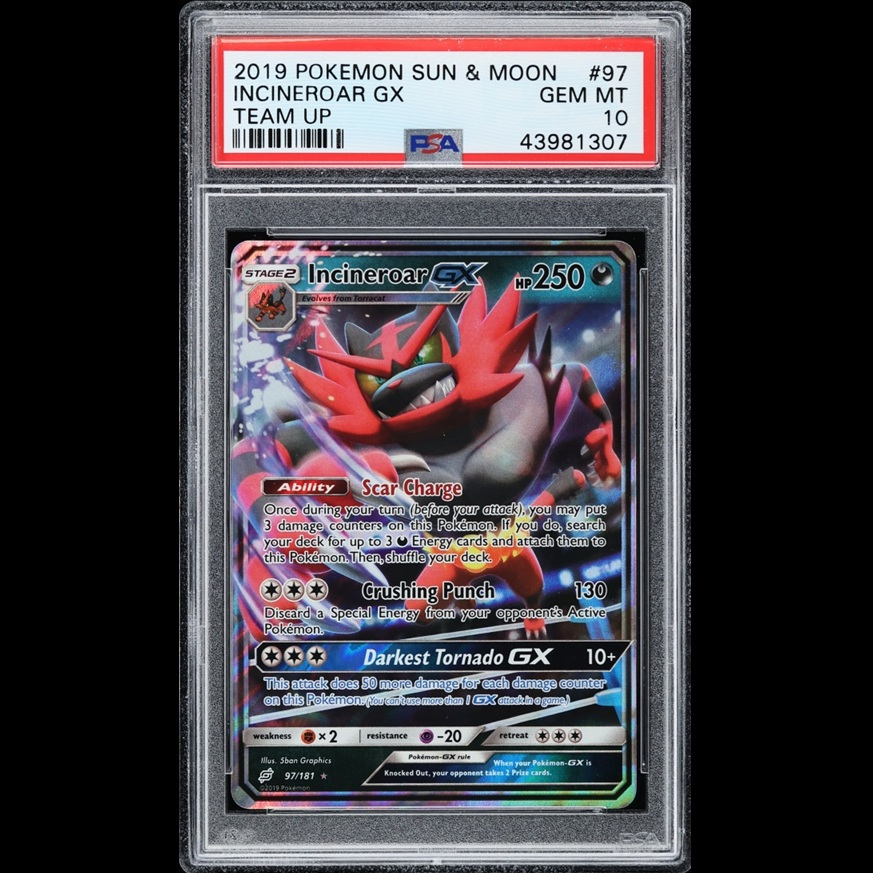 Thẻ PSA10 ENGLISH Incineroar gx 97/181 GEM MT SPECIAL ART RARE D91 17