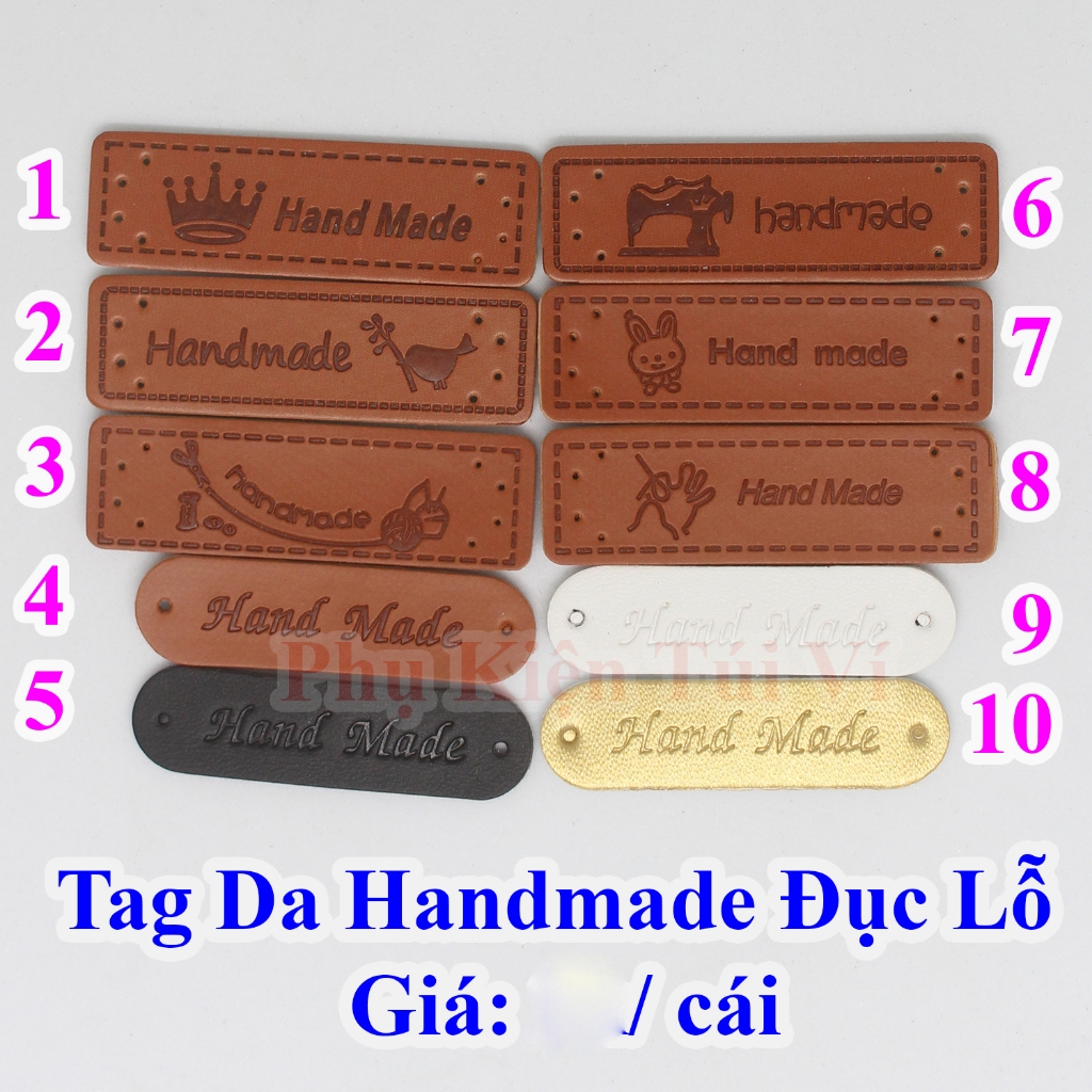 Tag da Handmade đục lỗ 14k/ 1cái