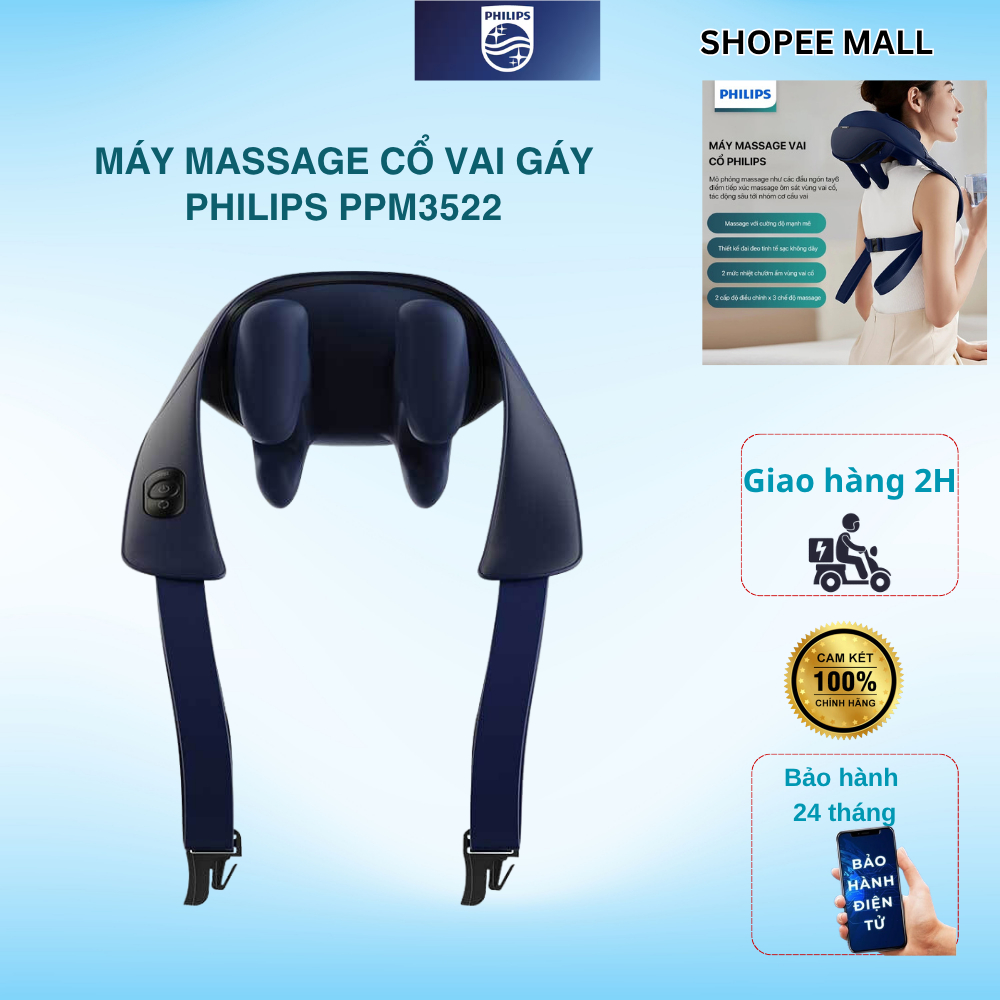 Máy Massage Cổ Vai Gáy PHILIPS 3522 | mô phỏng massage như các đầu ngón tay
