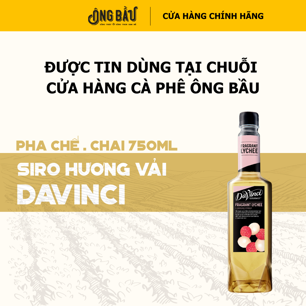Syrup Davinci - Siro Vải / Lychee Syrup - Chai 750ml