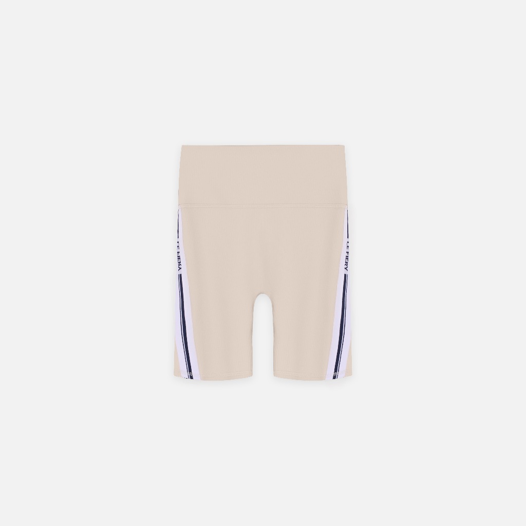 Quần Biker Short Thể Thao Le Fiery Cao Cấp Be | Laura Biker Short Beige Gym Pilates Yoga