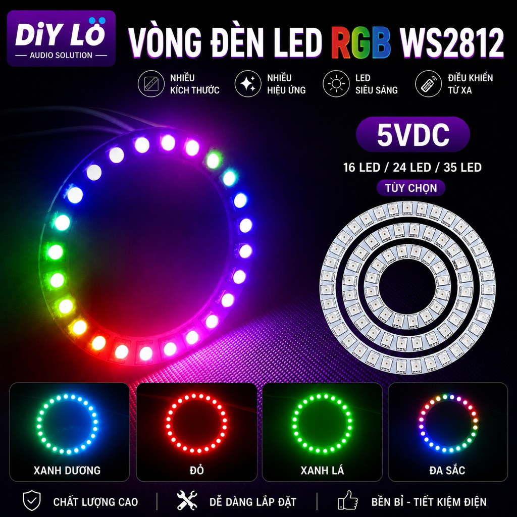 Vòng LED RGB ws2812B 5v