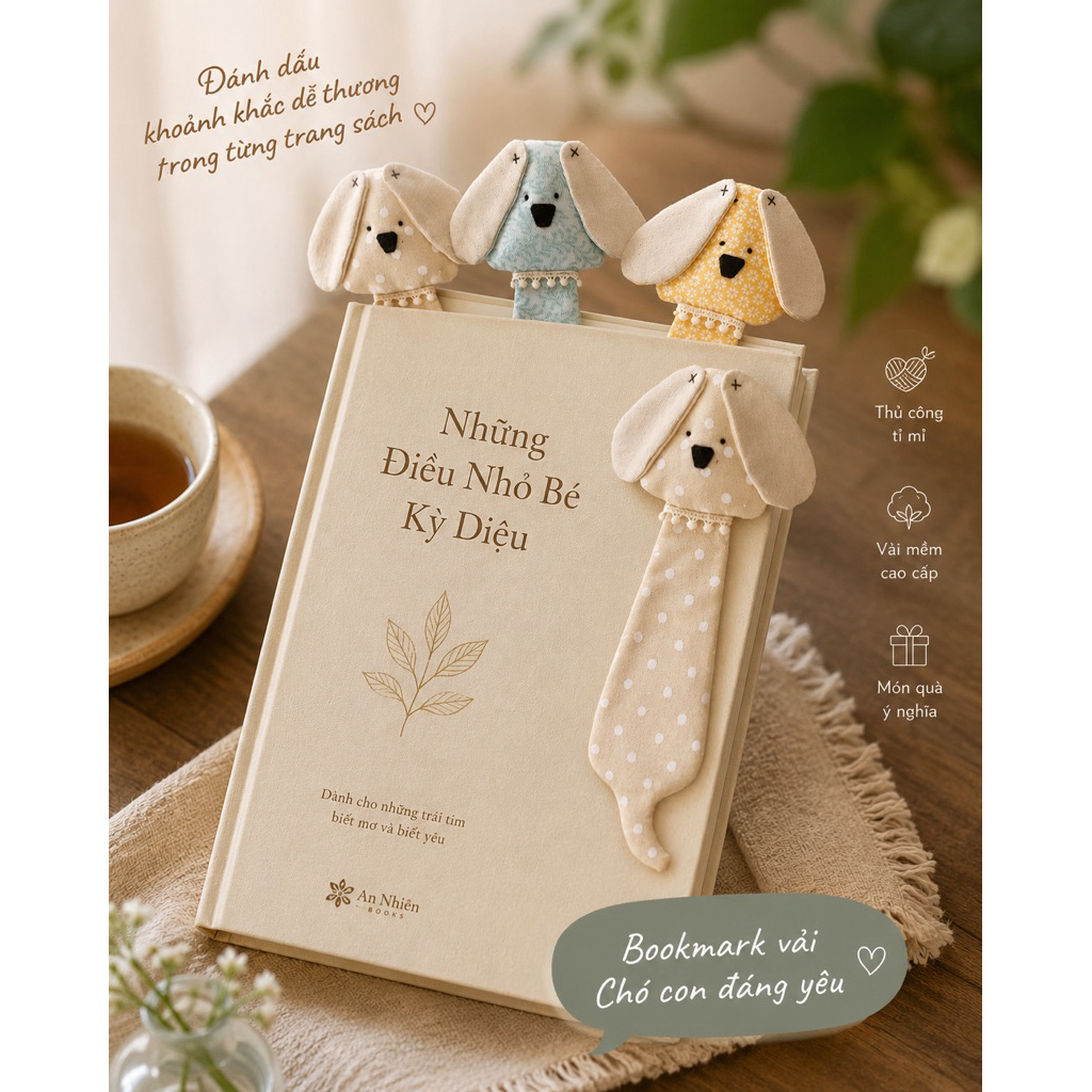 [Hàng Handmade] Bookmark (kẹp sách) vải hình thú - best seller