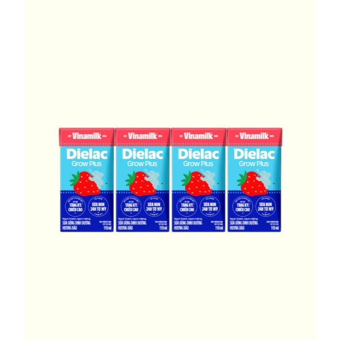 [Hàng tặng không bán] 1 lốc Vinamilk Dielac Grow Plus Vị Dâu 110ml