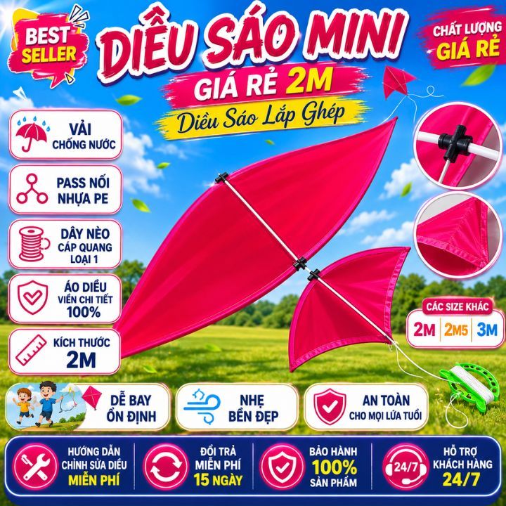 Diều sáo mini giá rẻ 2m diều sáo lắp ghép giá rẻ 2m 3m 2m5 Diều sáo - M84  - Chợ lớn. Store