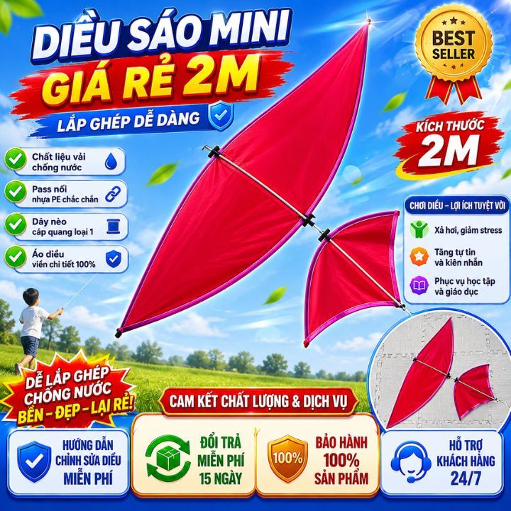 Diều sáo mini giá rẻ 2m diều sáo lắp ghép giá rẻ 2m 3m 2m5 Diều sáo - M84  - Chợ lớn. Store nvt03