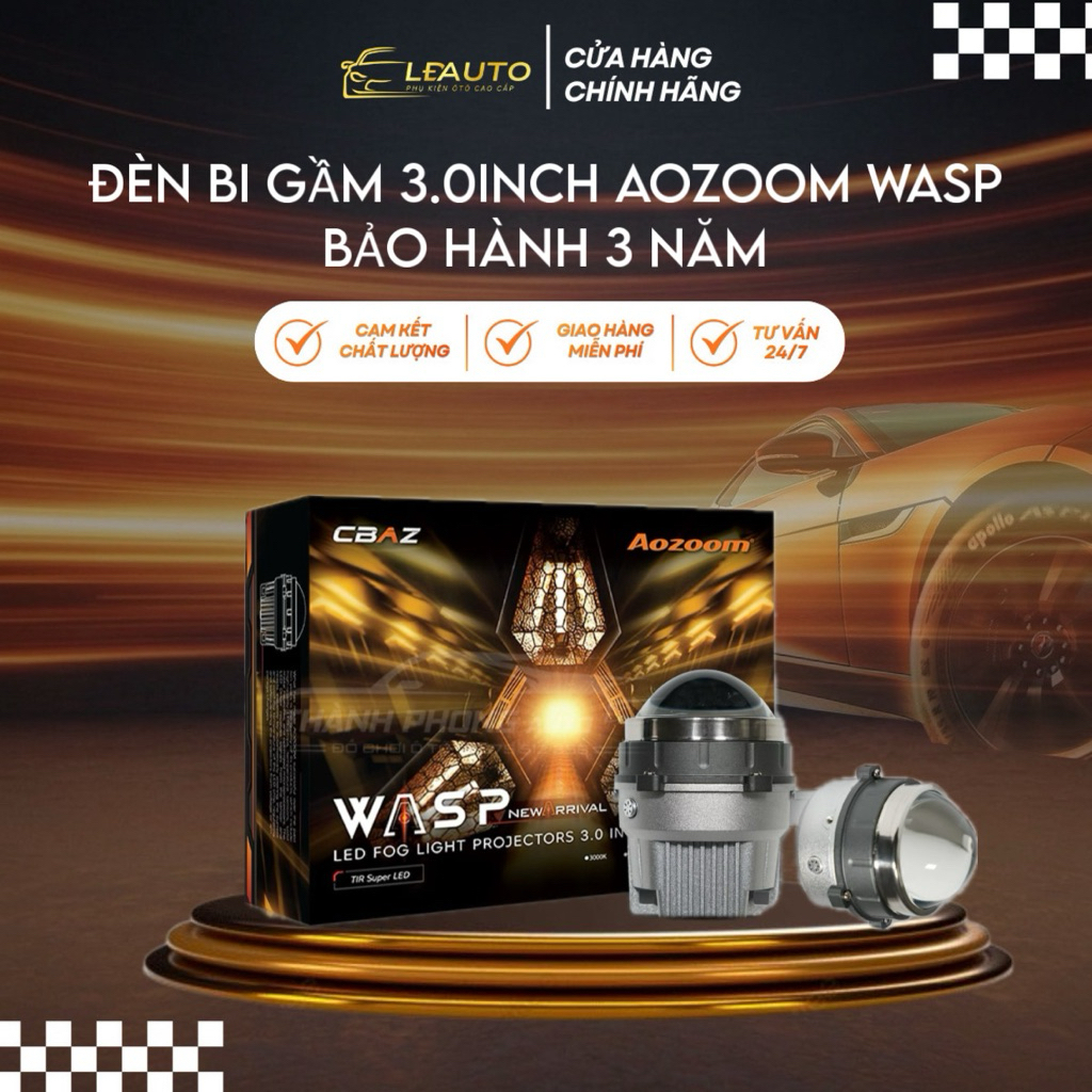 Đèn Bi Gầm Aozoom Wasp 3.0Inch Chính Hãng,Bảo Hành 3 Năm