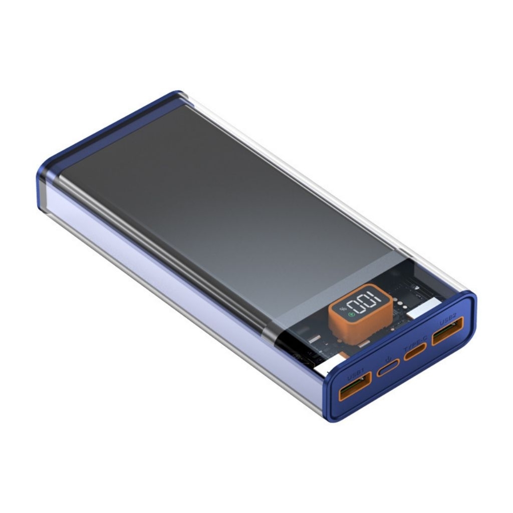 Box Vỏ Mạch Trong Suốt Lắp Ráp Pin Sạc Dự Phòng Lắp 2 Cell Pin Lipo 1260110 20000mAh Sạc Nhanh 22,2W
