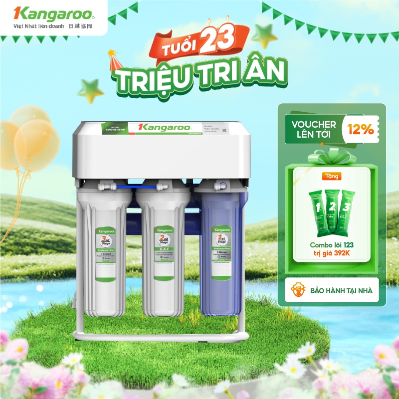 [LẮP ĐẶT 0Đ HN &HCM] Máy lọc nước RO 6 lõi Kangaroo KGRP68EC - không vỏ tủ