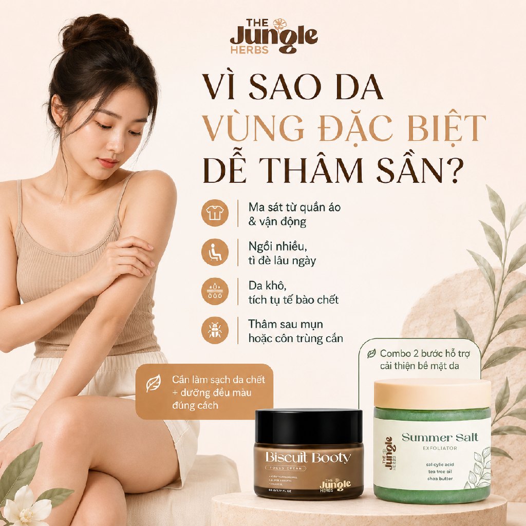 [COMBO TIẾT KIỆM] giảm thâm sần vòng 3, nách, bẹn, khuỷu tay, đầu gối, vết côn trùng cắn - The Jungl