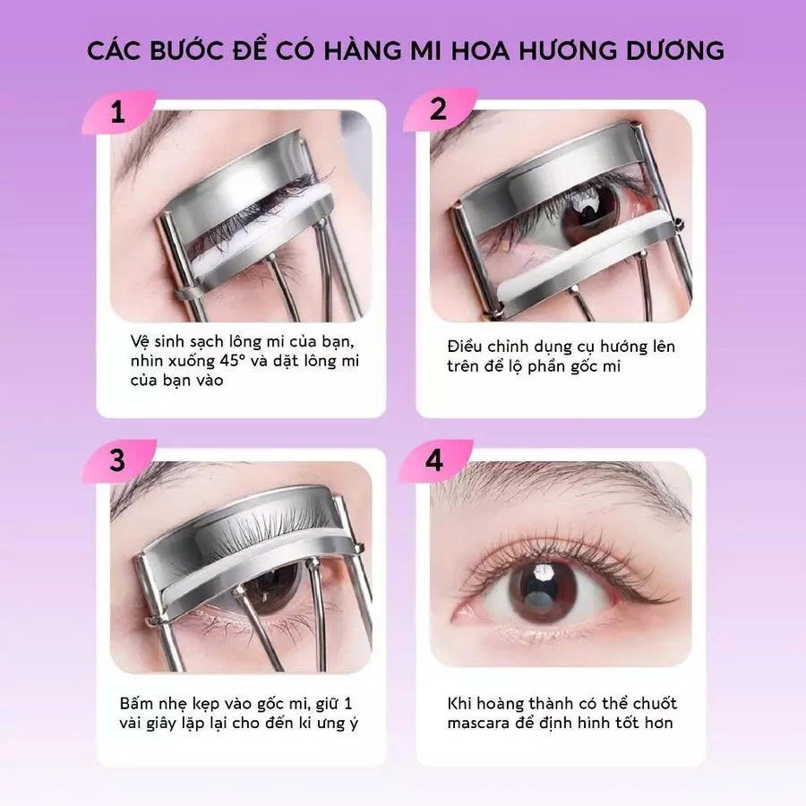 Lookme Star - Dụng cụ bấm cong mi, kẹp mi bằng thép giúp mi cong tự nhiên Trang Điểm