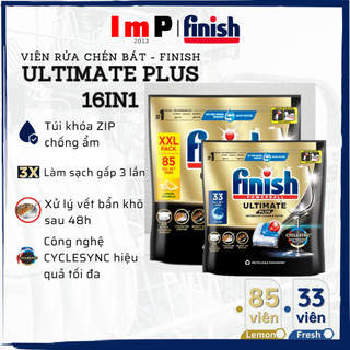Viên rửa bát finish quantum - ultimate all in 1 - plus - 12&14+in1 - rửa siêu sạch - imp