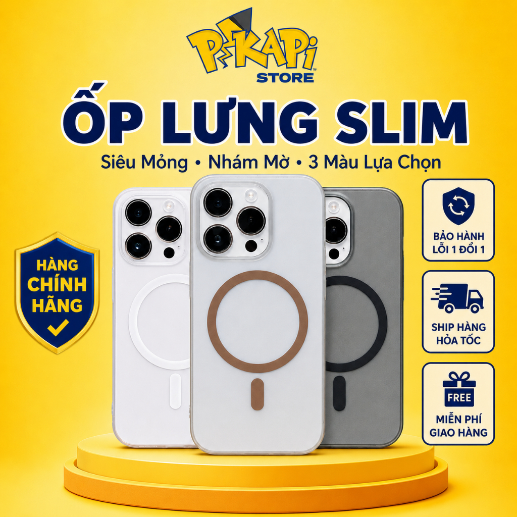 Ốp dành cho iPhone siêu mỏng chỉ 0.5mm - Pikapi Slim, TRẮNG nhám mờ, NHỰA CỨNG, Chống bám bẩn, Chống Ố Vàng