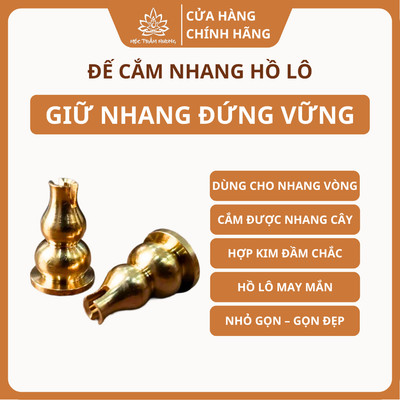 Đế Cắm Nhang Trầm Hương Hình Hồ Lô - Chân Đế Hợp Kim Cắm Nhang Vòng, Nhang Cây - Mộc Trầm Hương MTH