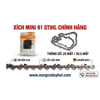 [CHÍNH HÃNG] Xích Máy Cưa Stihl Mini 91 - Mã 3636 000 0061 - Sắc Bén, Bền Bỉ, Nhiều Kích Thước