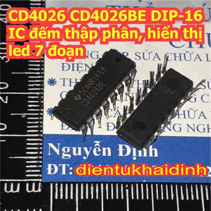 3 con CD4026 CD4026BE DIP-16 IC đếm thập phân, hiển thị led 7 đoạn KDE1377