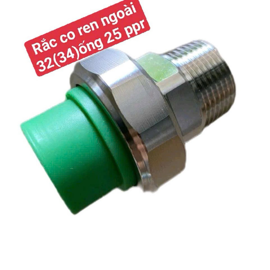Rắc co ren ngoài 32[34] mm ra ống hàn nhiệt ppr 25mm - Rắc co ren ngoài 32[34] thu về 25 PPR