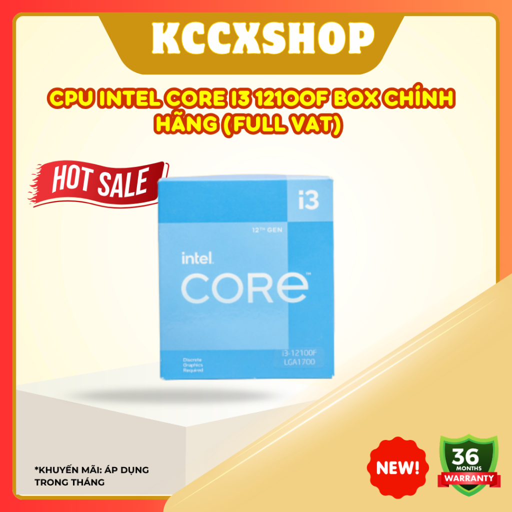 CPU Intel Core i3 12100F box chính hãng bảo hành 3 năm