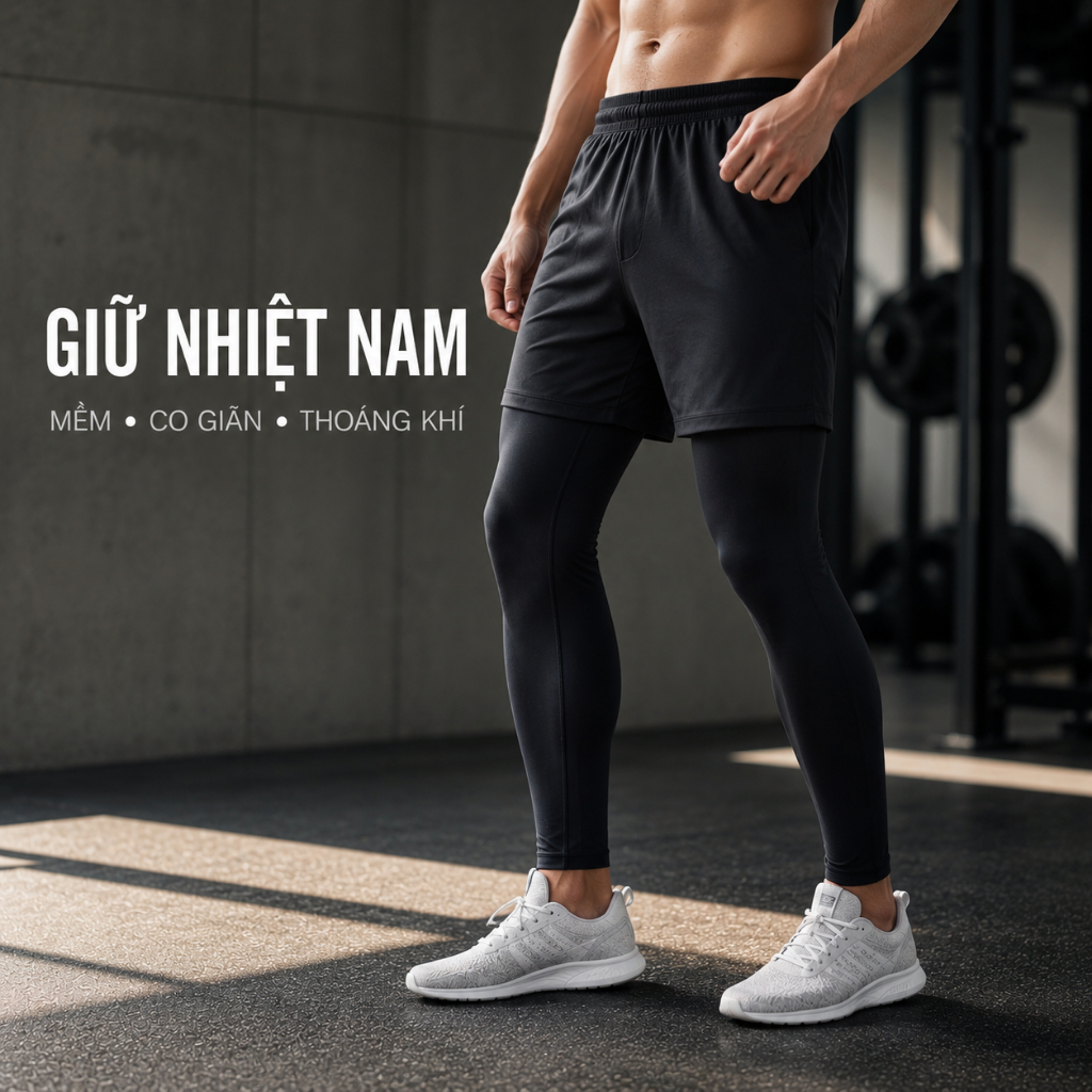 Quần giữ nhiệt nam lót lông TSLA legging nam co giãn 4 chiều tập gym chạy bộ TSL1001