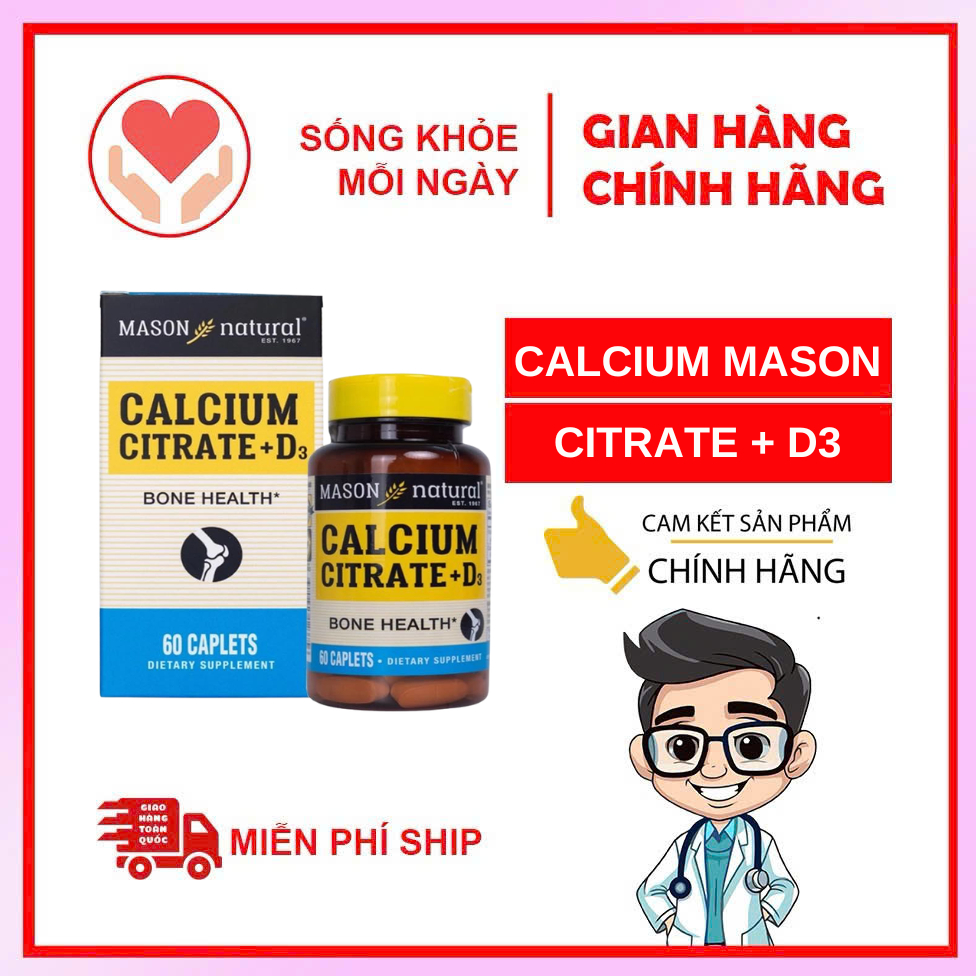 CANXI HỮU CƠ MÁT Calcium Citrate Mason Natural  60 viên