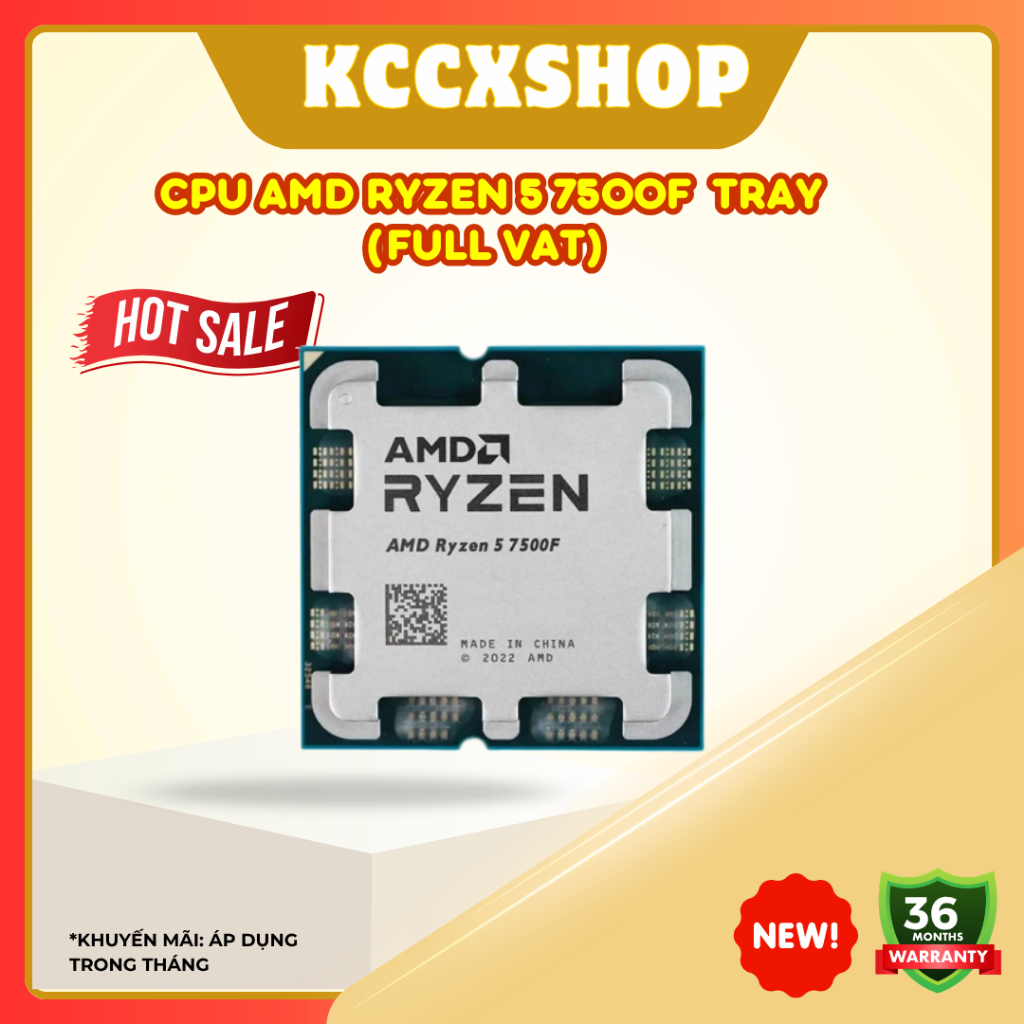 [Full VAT] CPU AMD Ryzen 5 7500F Tray - bảo hành 3 năm