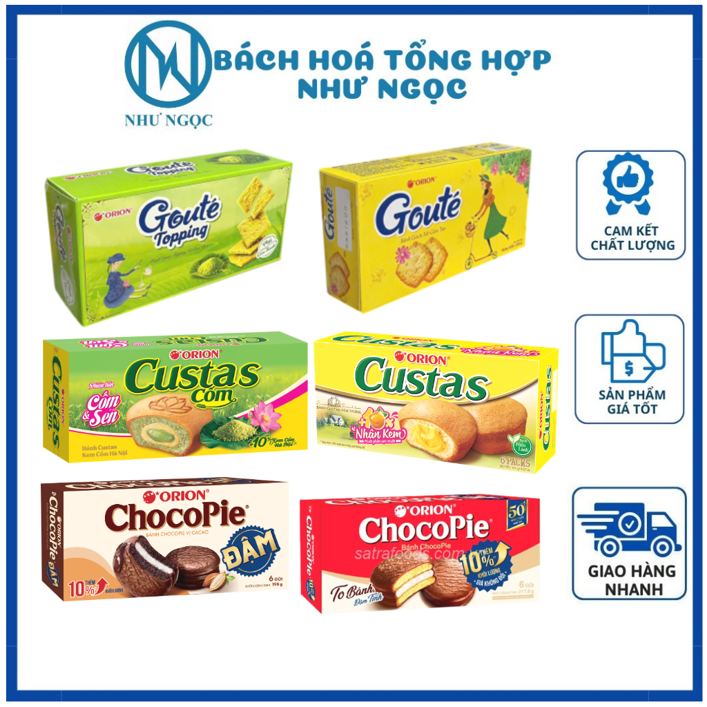 Orion - Bánh Custas, Chocopie, Bánh Quy Mè Goute