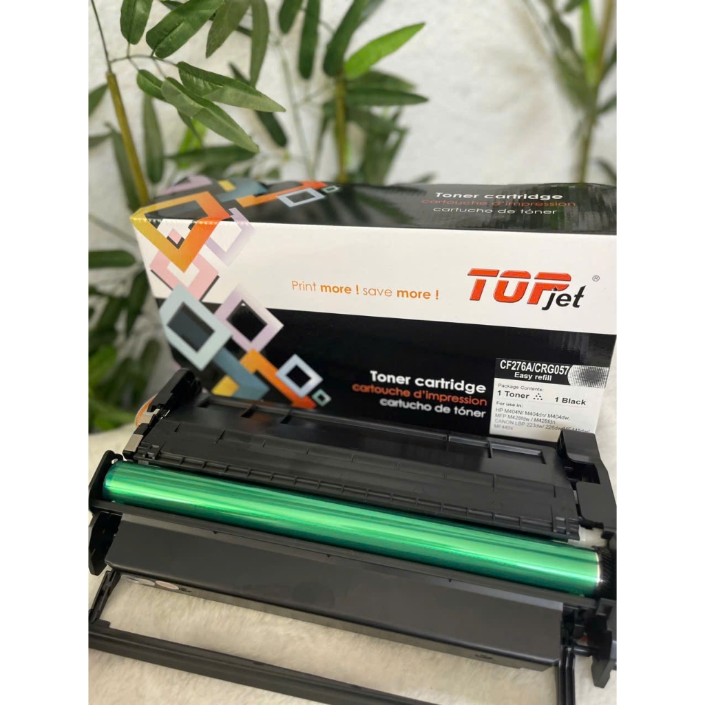 Hộp Mực Topjet Hộp mực CF276A_ có lỗ đổ mực cho máy in LaserJet Pro M404dn, M404dw, M428dw, M428fdw,