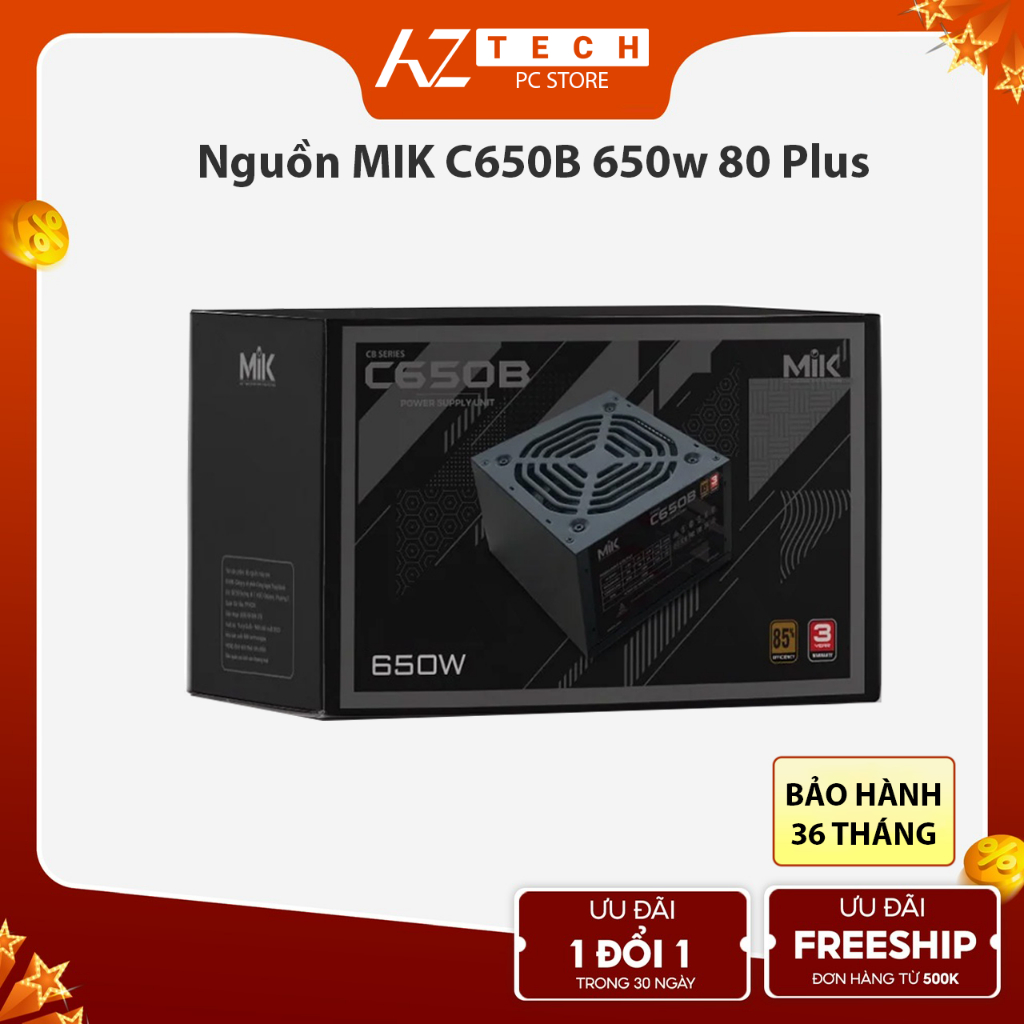 Nguồn MIK C650B 650w 80 Plus Bảo Hành 36 Tháng (Full VAT)