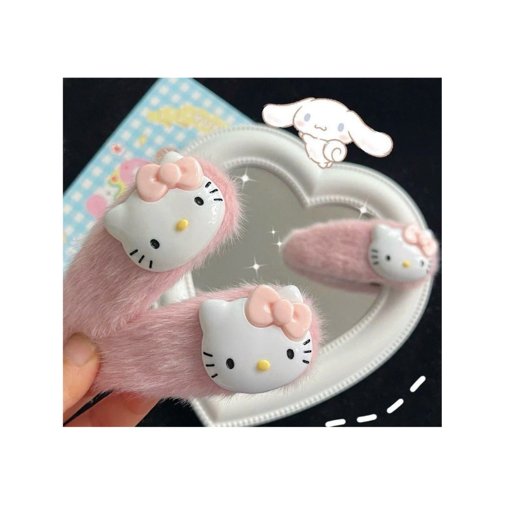 Kẹp tóc mái tách lông Hello Kitty charm🎀🎀 Kẹp tóc mái dễ thương cho bé gái⛅️ Kẹp tóc mái cute🤩