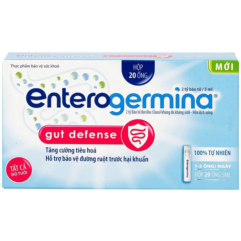 [Hàng Chính Hãng] Men Vi Sinh Enterogermina 2 tỷ/5ml  rối loạn tiêu hoá ( Hộp 2 vỉ x 10 ống)