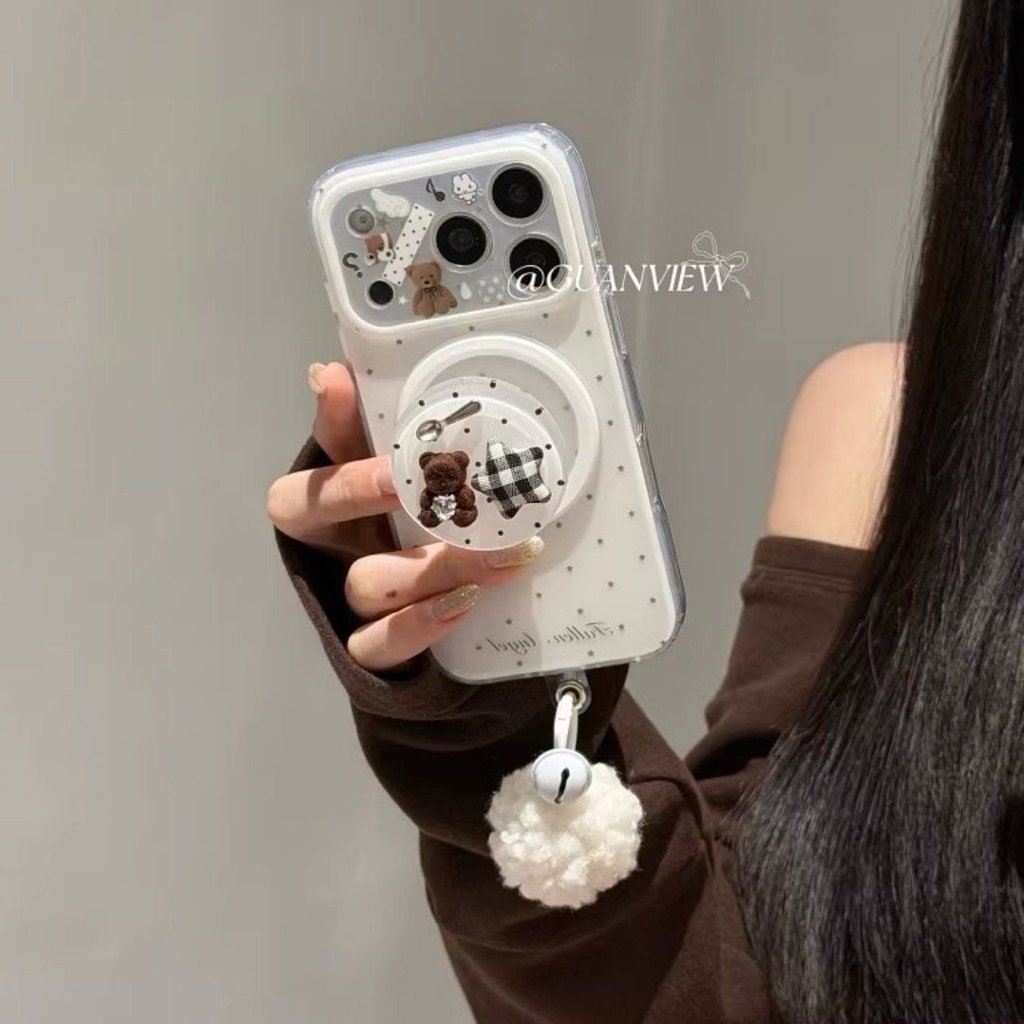 Ốp Lưng Iphone Gấu Kèm Iring