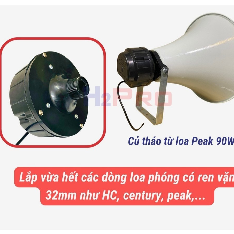 [Top Value] Củ Loa Nén 50W - 90W Peak Ren Xoáy 32Mm Lắp Phóng Thanh 60W, 75W, 85W, 100W - H2Pro Tech