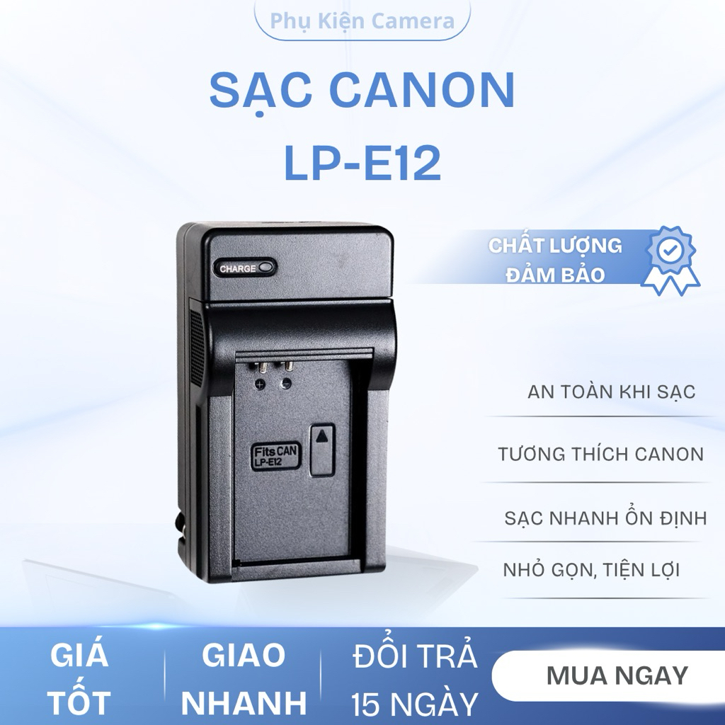 Sạc Thay Thế Canon LP-E12 Cho Canon EOS M M2 M10 M50 Sạc Pin Máy Ảnh Thay Thế Nhỏ gọn - Tiện Lợi [HO