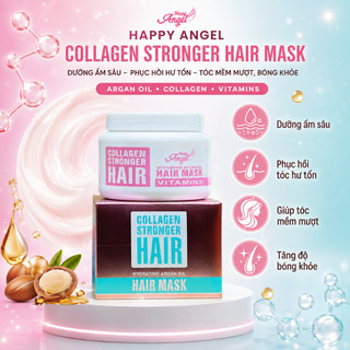 Dầu gội Collagen HAPPY ANGEL 800ml dưỡng ẩm phục hồi tóc khô xơ hư tổn hương nước hoa