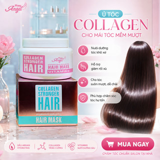 Dầu gội Collagen HAPPY ANGEL 800ml dưỡng ẩm phục hồi tóc khô xơ hư tổn hương nước hoa