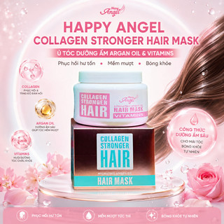 Dầu gội Collagen HAPPY ANGEL 800ml dưỡng ẩm phục hồi tóc khô xơ hư tổn hương nước hoa