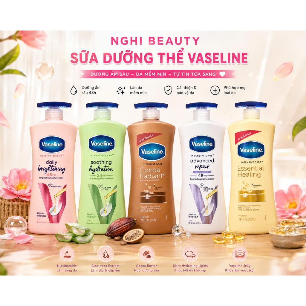 Sữa Dưỡng Thể Vaseline Body Lotion 725ml - Bản Mỹ