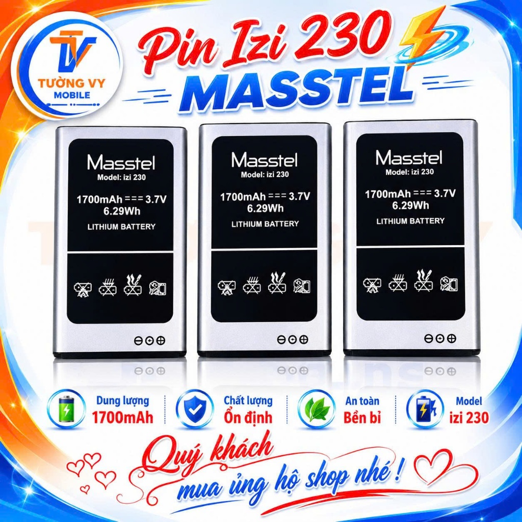 Pin izi 230 masstel,pin mới,dùng để thay thế sản phẩm mới cập nhập