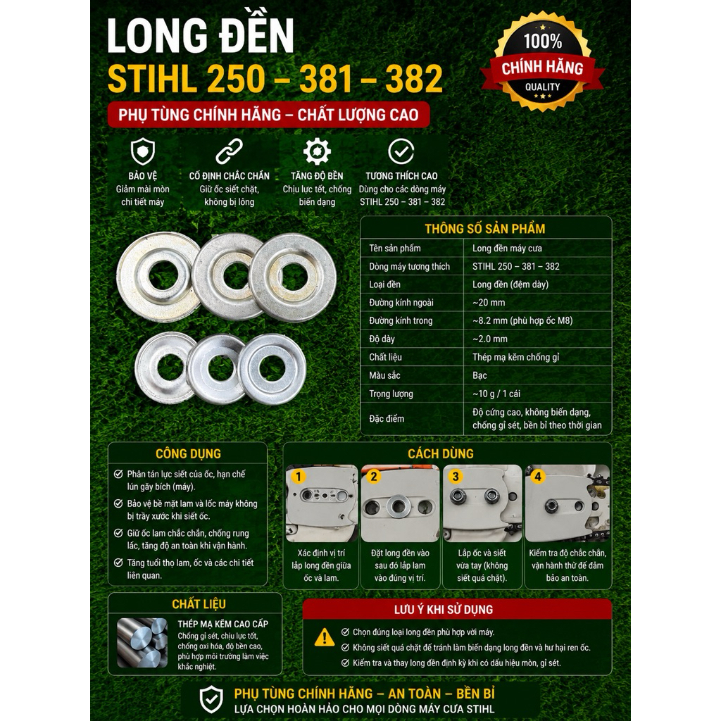 Long đền stihl máy cưa 250-381-382