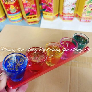 Đèn ly 5 màu cúng thần tài