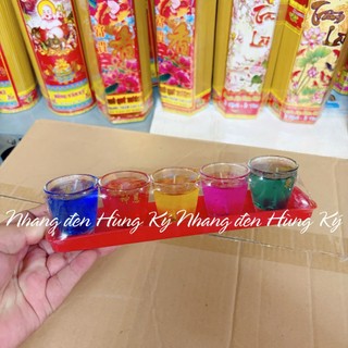 Đèn ly 5 màu cúng thần tài
