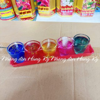 Đèn ly 5 màu cúng thần tài