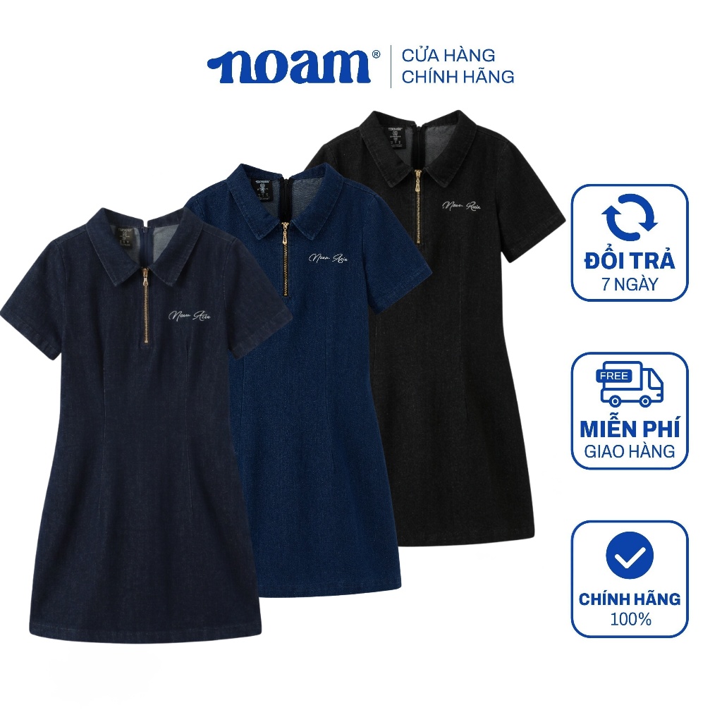Váy Polo Denim Grove NOAM Dáng Ôm Body ngắn Chất liệu cao cấp - Màu xanh
