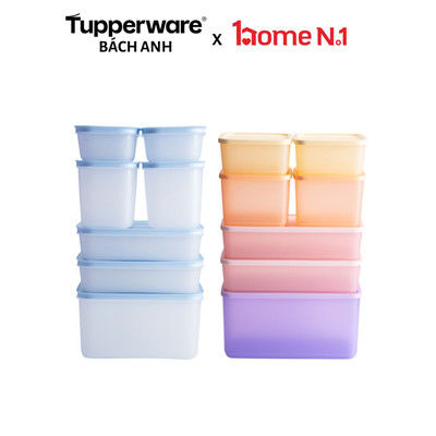 Combo 14 Hộp trữ đông dẻo và hộp trữ mát Tupperware Gen II và Cubix Set - Nhựa nguyên sinh an toàn